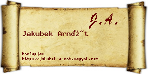 Jakubek Arnót névjegykártya